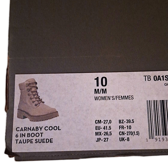 Timberland Carnaby Cool 6in BOOTS Taupe Suede Womens Size 10 NWT/NIB - Picture 3 of 10